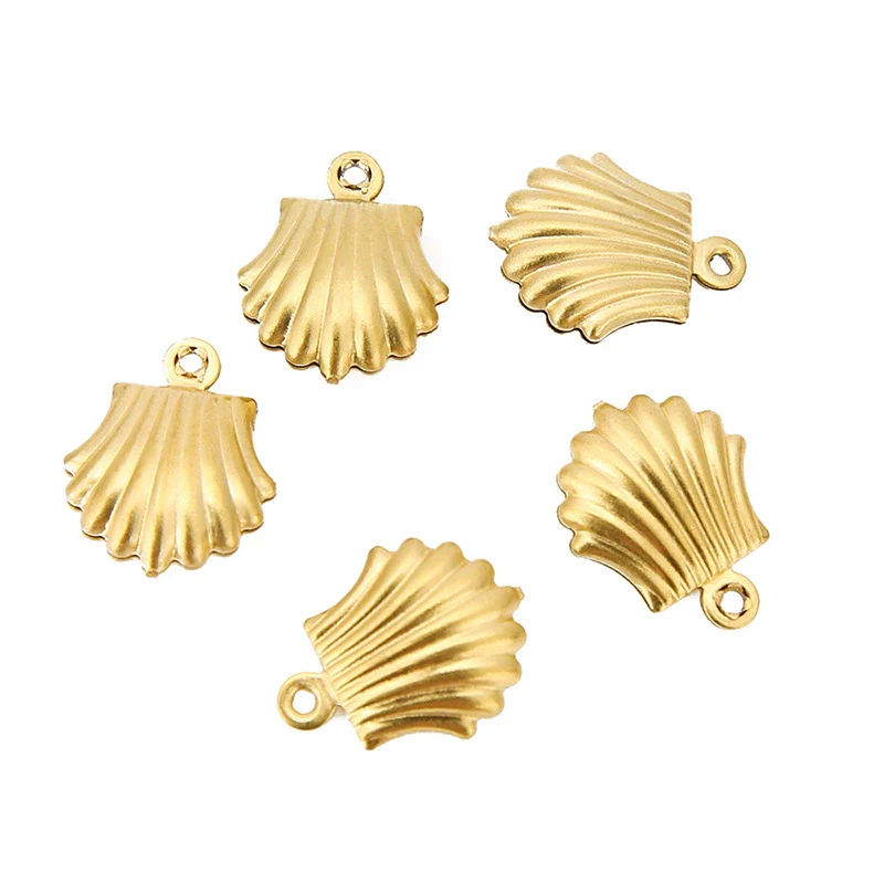 Stainless Steel Small Fish And Shell Pendant Accessories With Electroplating Natural Style - Image 4