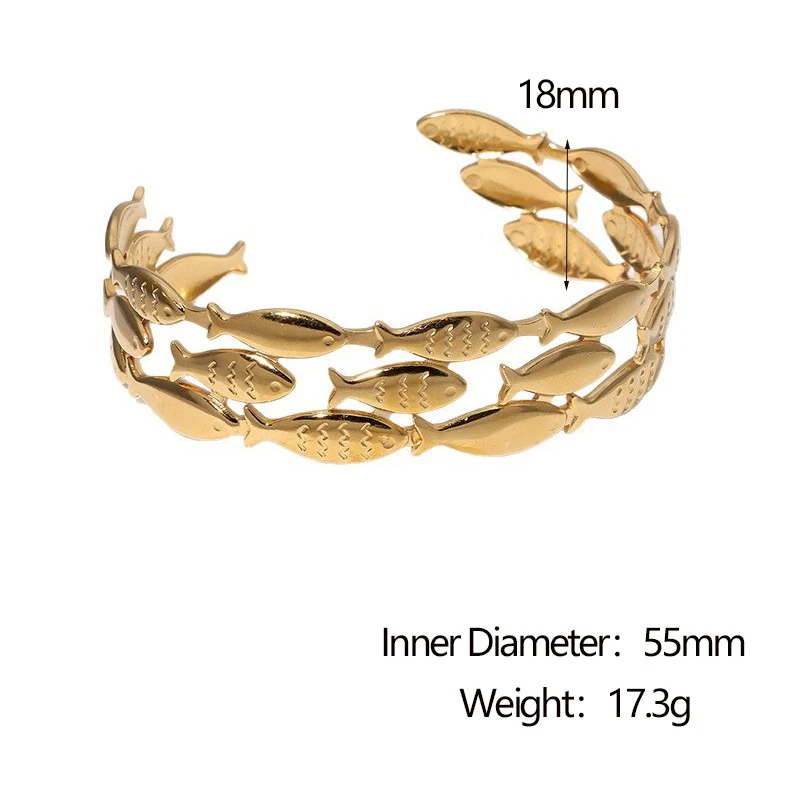 Stainless Steel Small Fish Bracelet For Women 18K Goldplated Highend Simple Fashion Hand Jewelry - Image 6