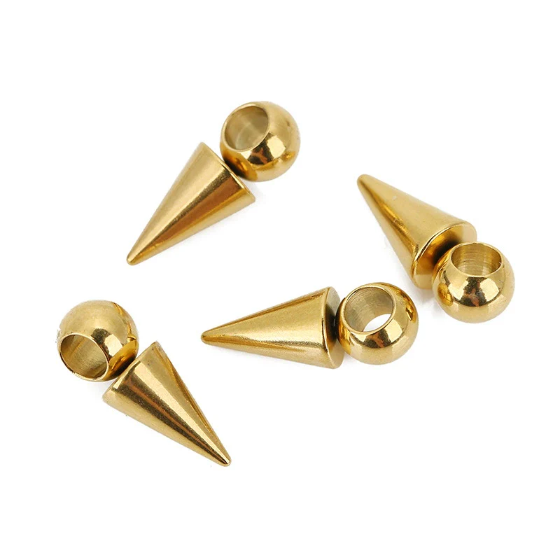 Stainless Steel Spherical Cone Pendant Electroplated Smooth Fine Chain Accessories For Bracelet And Necklace - Image 3