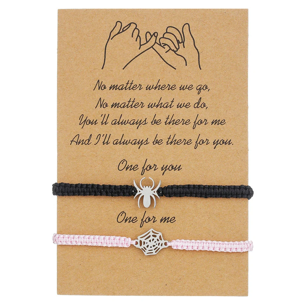 Stainless Steel Spider Animal Zodiac Braided Friendship Couple Bracelet Polish Fashion Style - Image 4