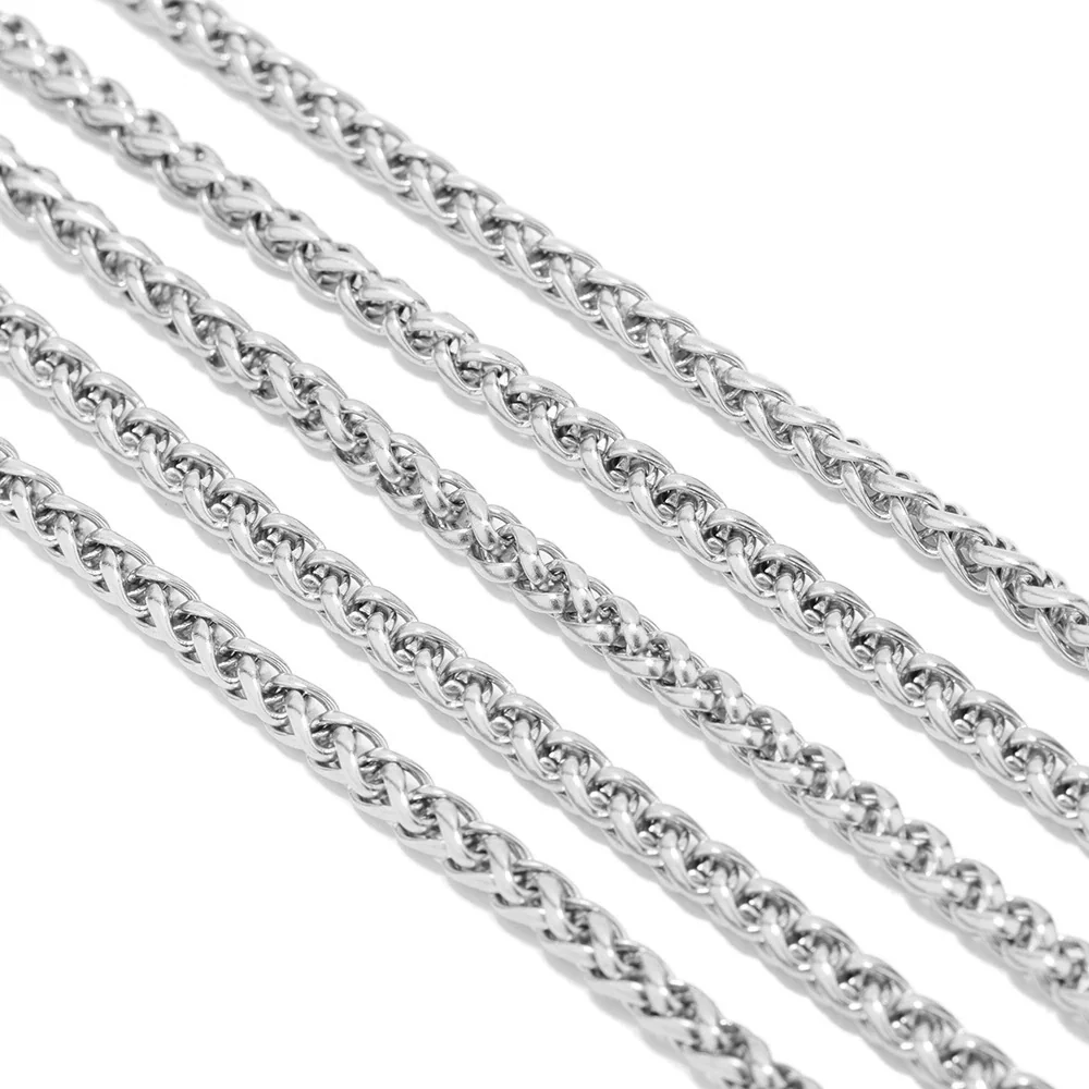 Stainless Steel Spiral Hip Hop Jewelry Accessories Chain Necklace Bracelet Foot Chain With Electroplating - Image 7