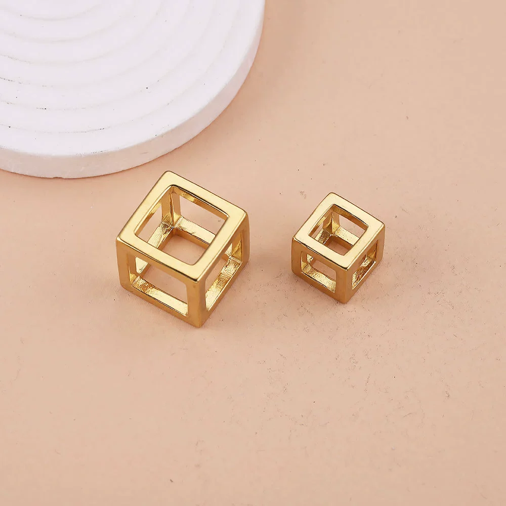 Stainless Steel Square Rubik's Cube Pendant Necklace Electroplated Jewelry Accessories - Image 7