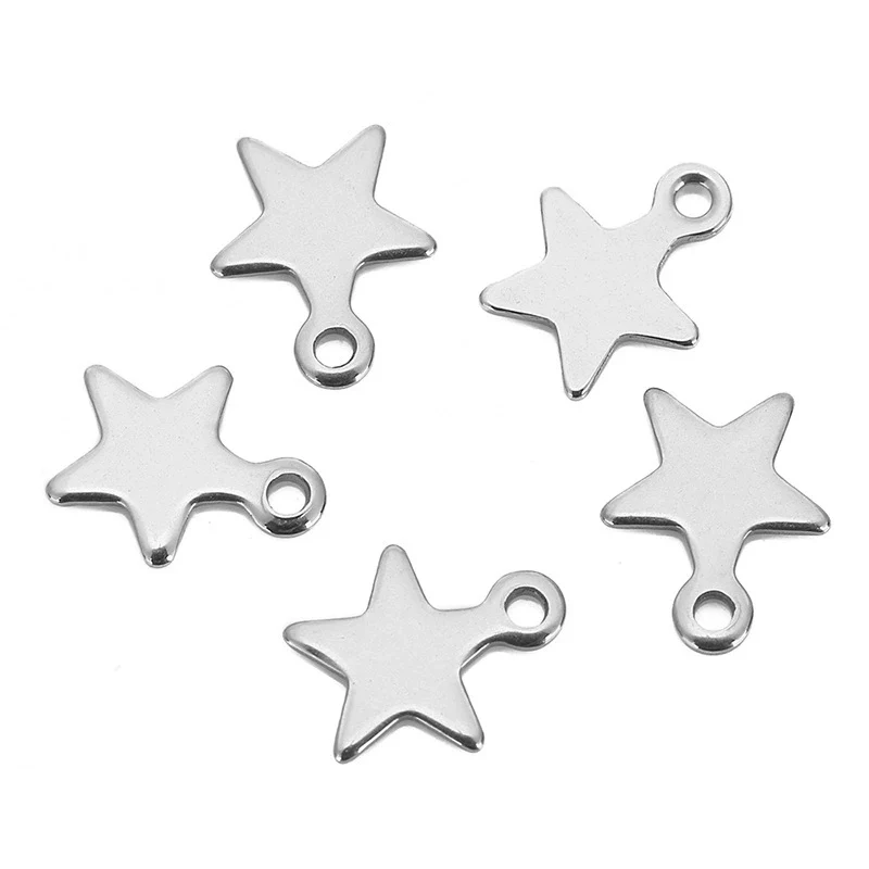 Stainless Steel Star Pendant Bracelet And Necklace Accessories With Electroplating Treatment - Image 3