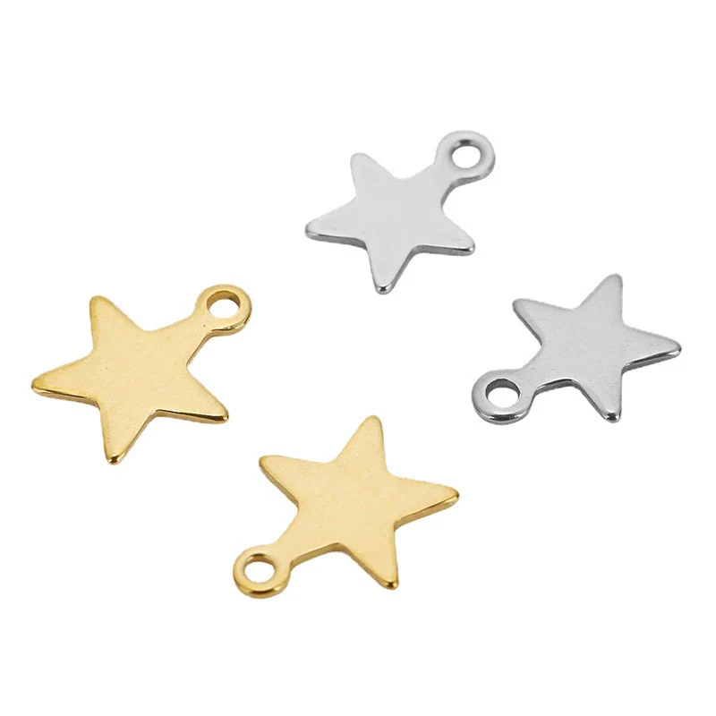 Stainless Steel Star Pendant Bracelet And Necklace Accessories With Electroplating Treatment - Image 4