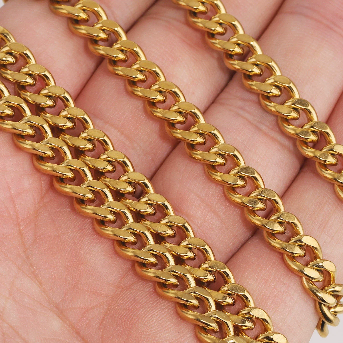 Stainless Steel Thread Pattern Grinding Electroplated Cuban Chain For Necklace And Bracelet Accessories - Image 2