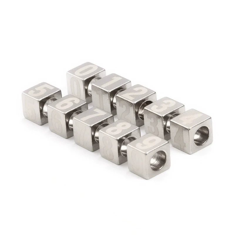 Stainless Steel Throughhole Square Beads Jewelry Accessories With Laser Treatment For Men And Women - Image 5