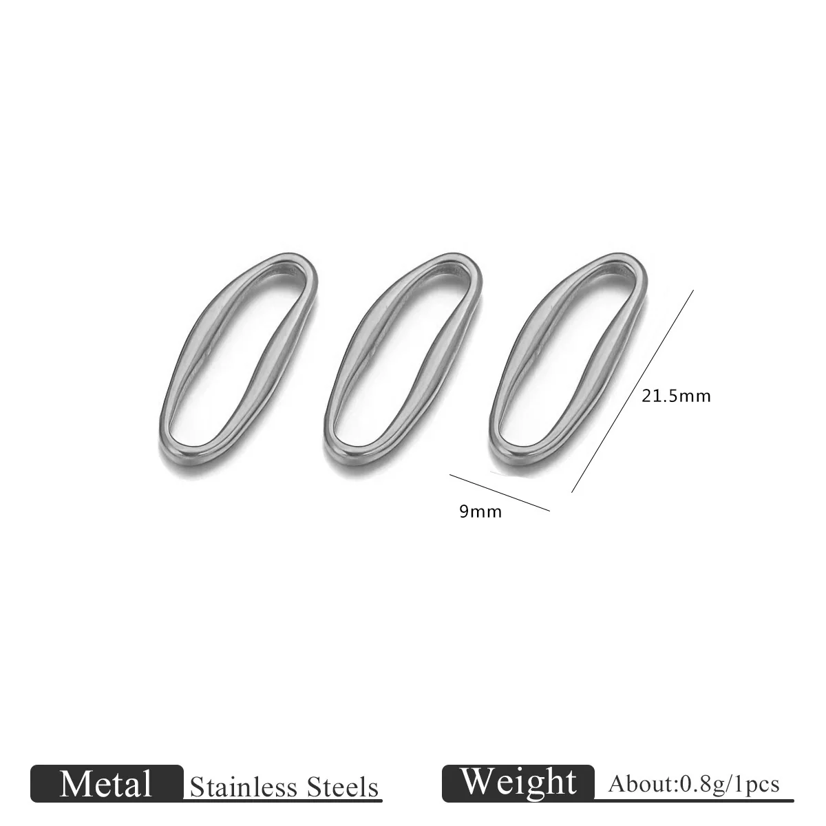 Stainless Steel Totem Irregular Border Connector Pendant Necklace Jewelry Accessories With Pvd Gold Electroplating - Image 9