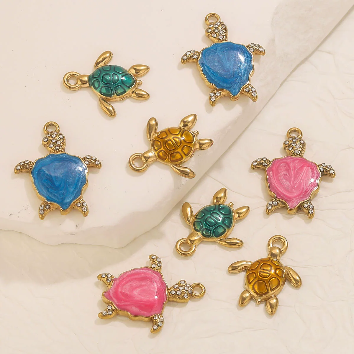 Stainless Steel Turtle Pendant Jewelry With Diamond And Electroplating - Image 4