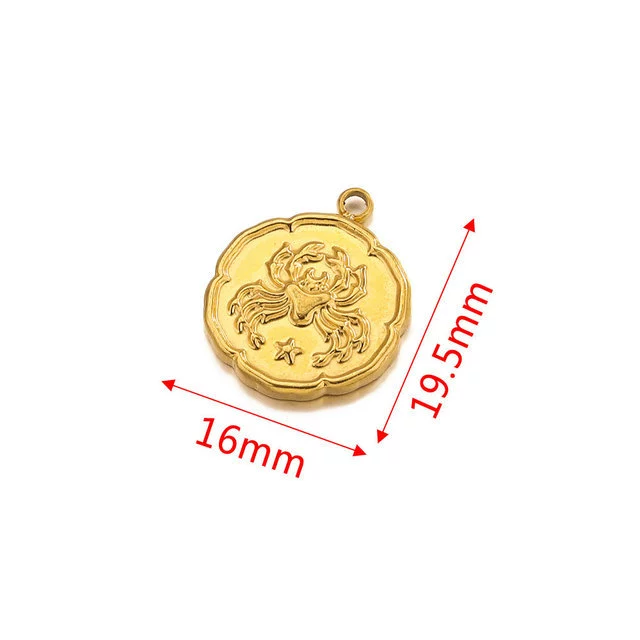 Stainless Steel Twelve Constellations And Fish Pattern Cartoon Pendant Necklace With Electroplating - Image 10