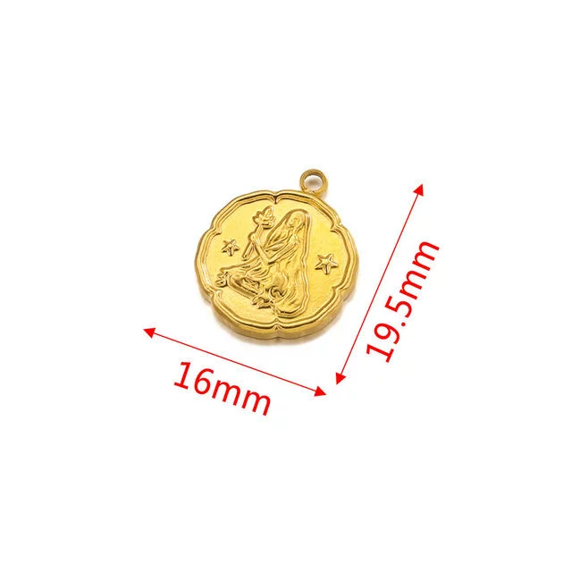 Stainless Steel Twelve Constellations And Fish Pattern Cartoon Pendant Necklace With Electroplating - Image 12