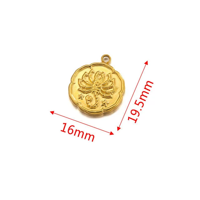 Stainless Steel Twelve Constellations And Fish Pattern Cartoon Pendant Necklace With Electroplating - Image 14