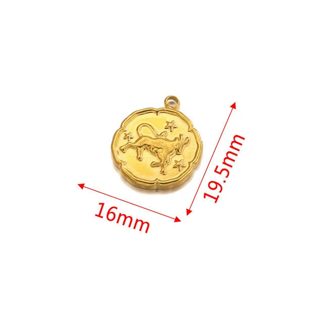 Stainless Steel Twelve Constellations And Fish Pattern Cartoon Pendant Necklace With Electroplating - Image 8
