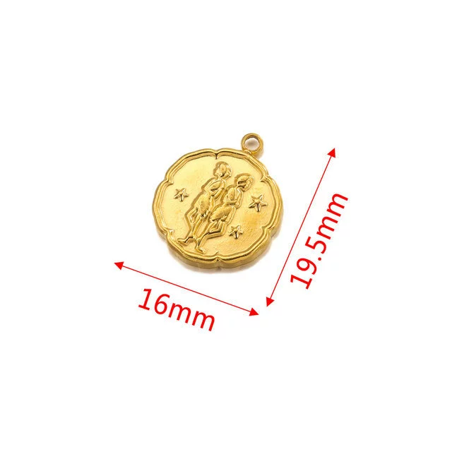 Stainless Steel Twelve Constellations And Fish Pattern Cartoon Pendant Necklace With Electroplating - Image 9