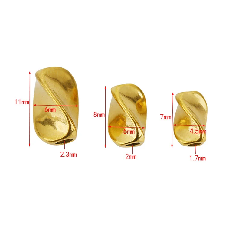 Stainless Steel Twist Pattern Beads Electroplated Gold Bracelet Necklace Diy Antique Hairpin Material - Image 2