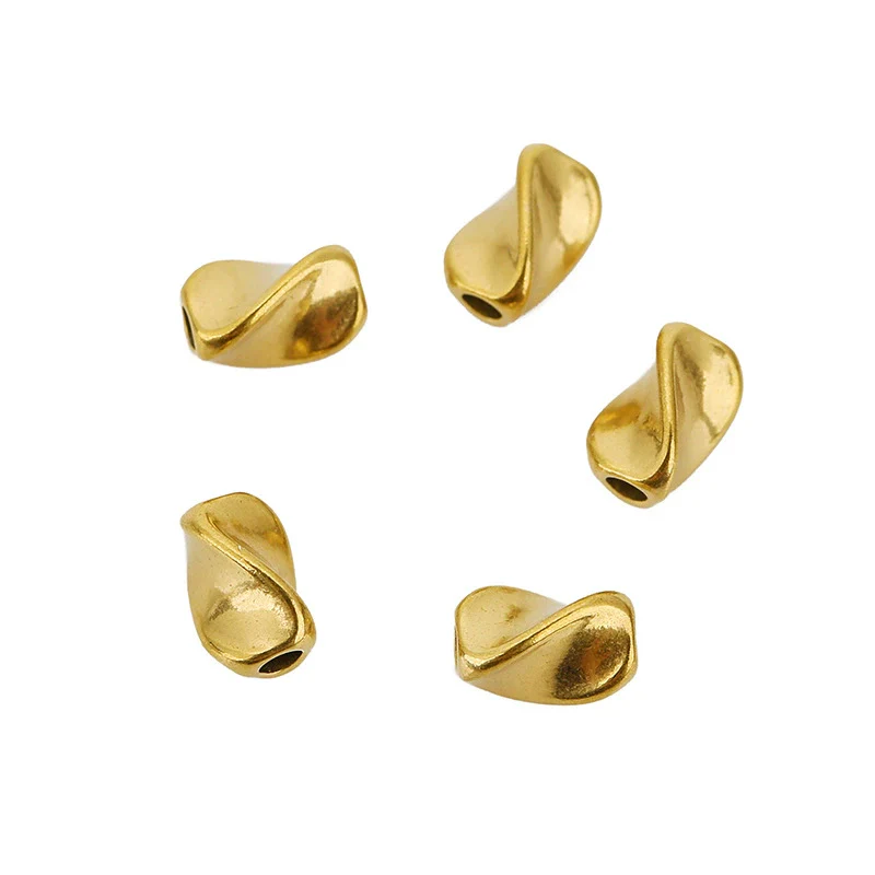 Stainless Steel Twist Pattern Beads Electroplated Gold Bracelet Necklace Diy Antique Hairpin Material - Image 6