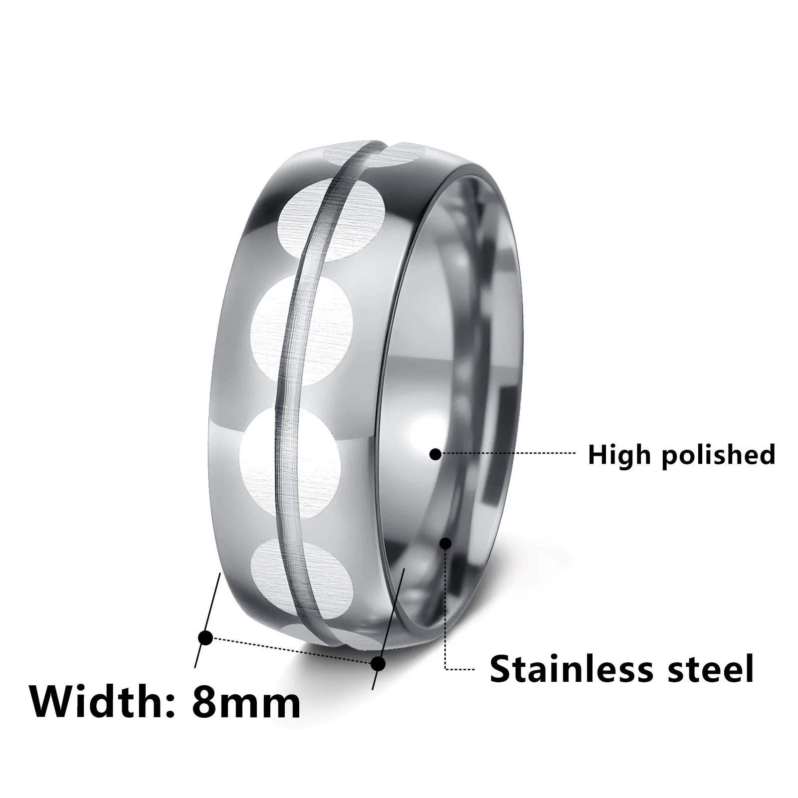 Stainless Steel Unisex Geometric Electroplated Ring Jewelry - Image 5