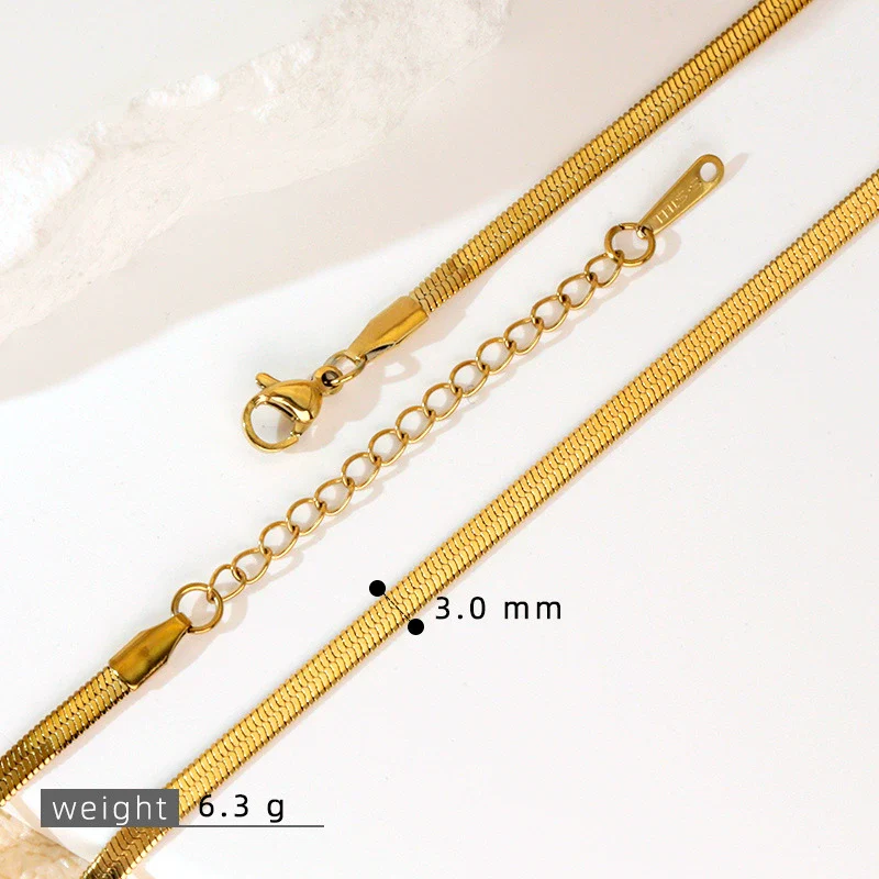 Stainless Steel Vacuum Electroplated Naked Chain Twist Chain Blade Round Snake Chain Single Chain Clavicle Chain Plain Chain - Image 4