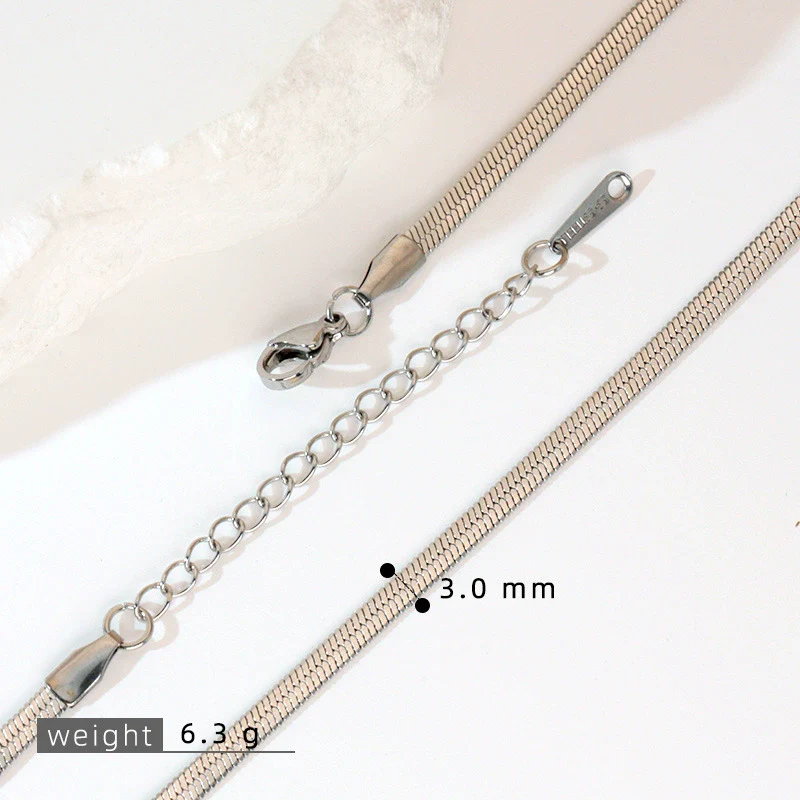 Stainless Steel Vacuum Electroplated Naked Chain Twist Chain Blade Round Snake Chain Single Chain Clavicle Chain Plain Chain - Image 5