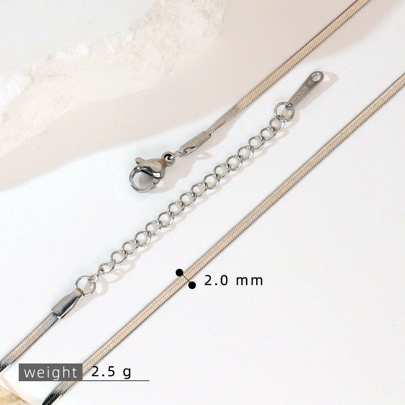 Stainless Steel Vacuum Electroplated Naked Chain Twist Chain Blade Round Snake Chain Single Chain Clavicle Chain Plain Chain - Image 7