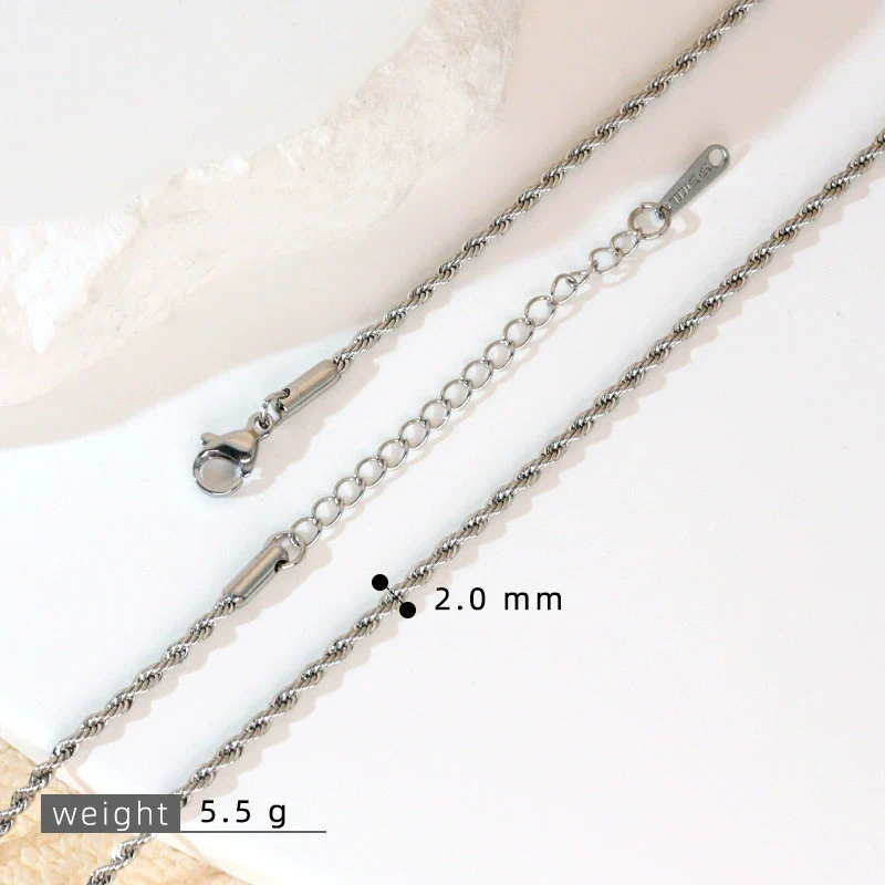 Stainless Steel Vacuum Electroplated Naked Chain Twist Chain Blade Round Snake Chain Single Chain Clavicle Chain Plain Chain - Image 9
