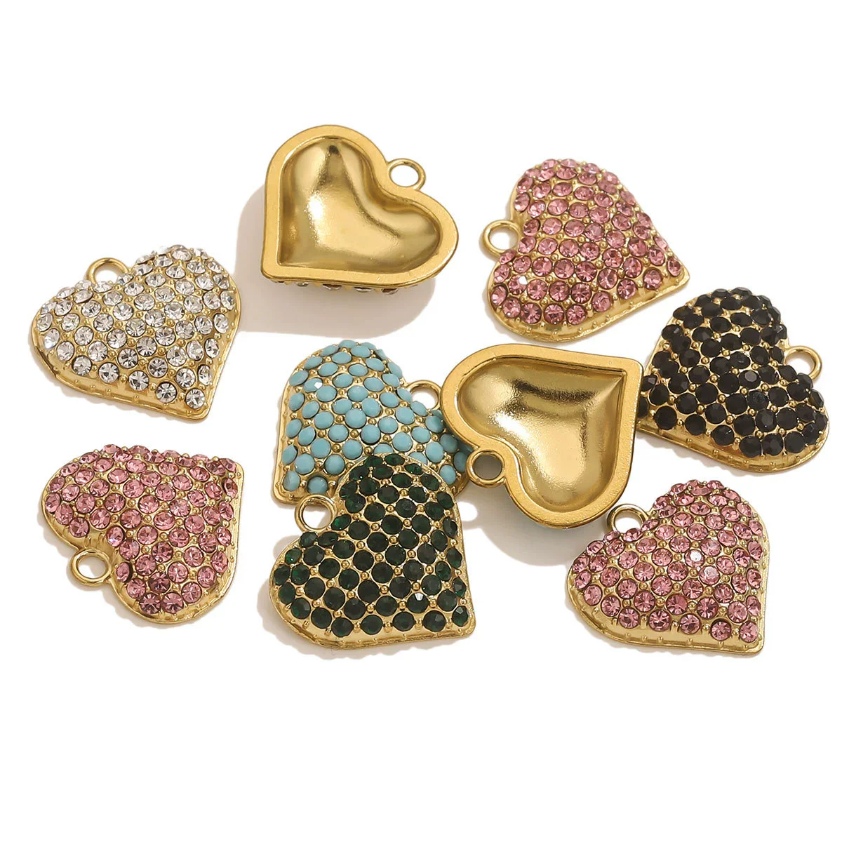 Stainless Steel Vacuum Plated Gold Heart Shaped Love Pendant Necklace Jewelry Accessories - Image 3