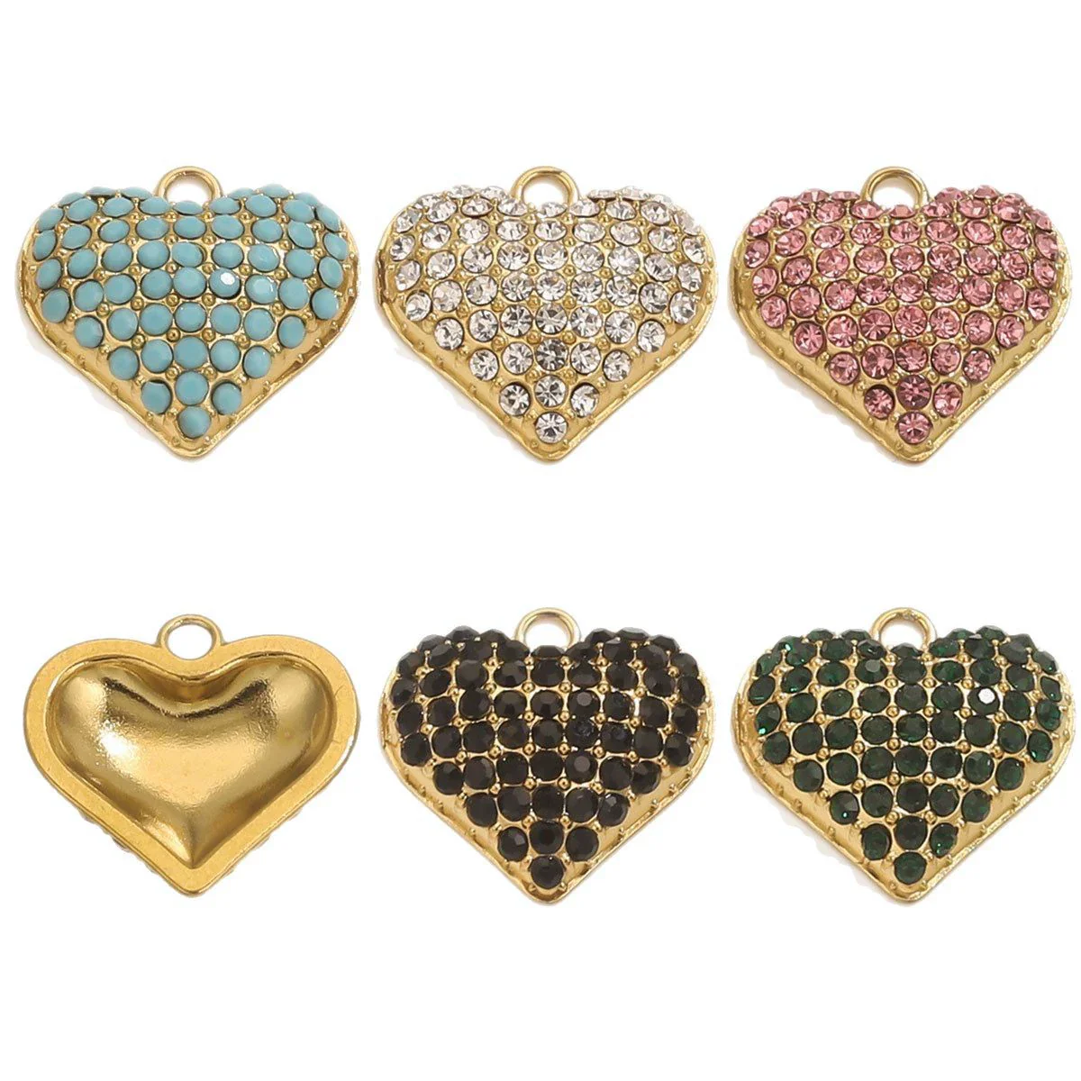Stainless Steel Vacuum Plated Gold Heart Shaped Love Pendant Necklace Jewelry Accessories - Image 5