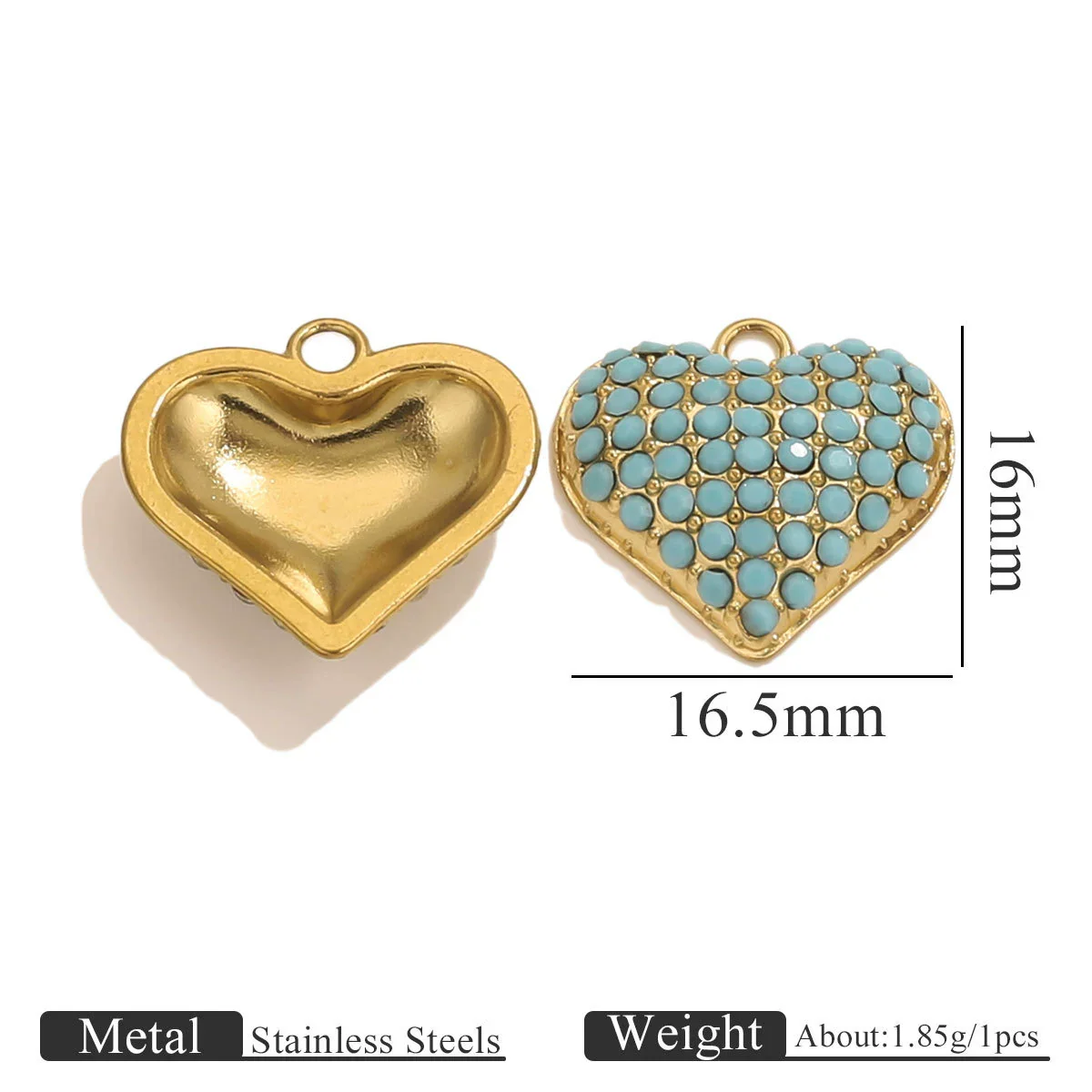 Stainless Steel Vacuum Plated Gold Heart Shaped Love Pendant Necklace Jewelry Accessories - Image 6