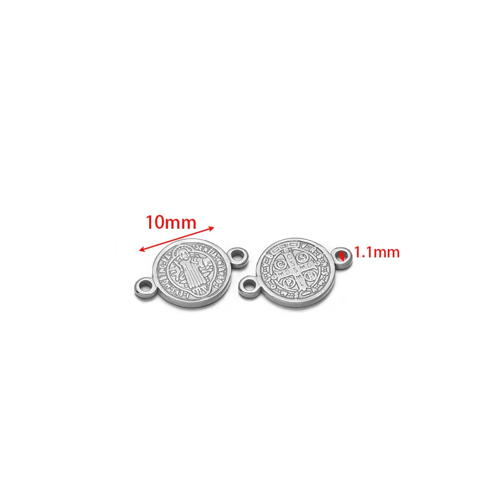 Stainless Steel Vintage Religious Double Hole Pendant Electroplated For Diy Bracelet Necklace Accessories - Image 10