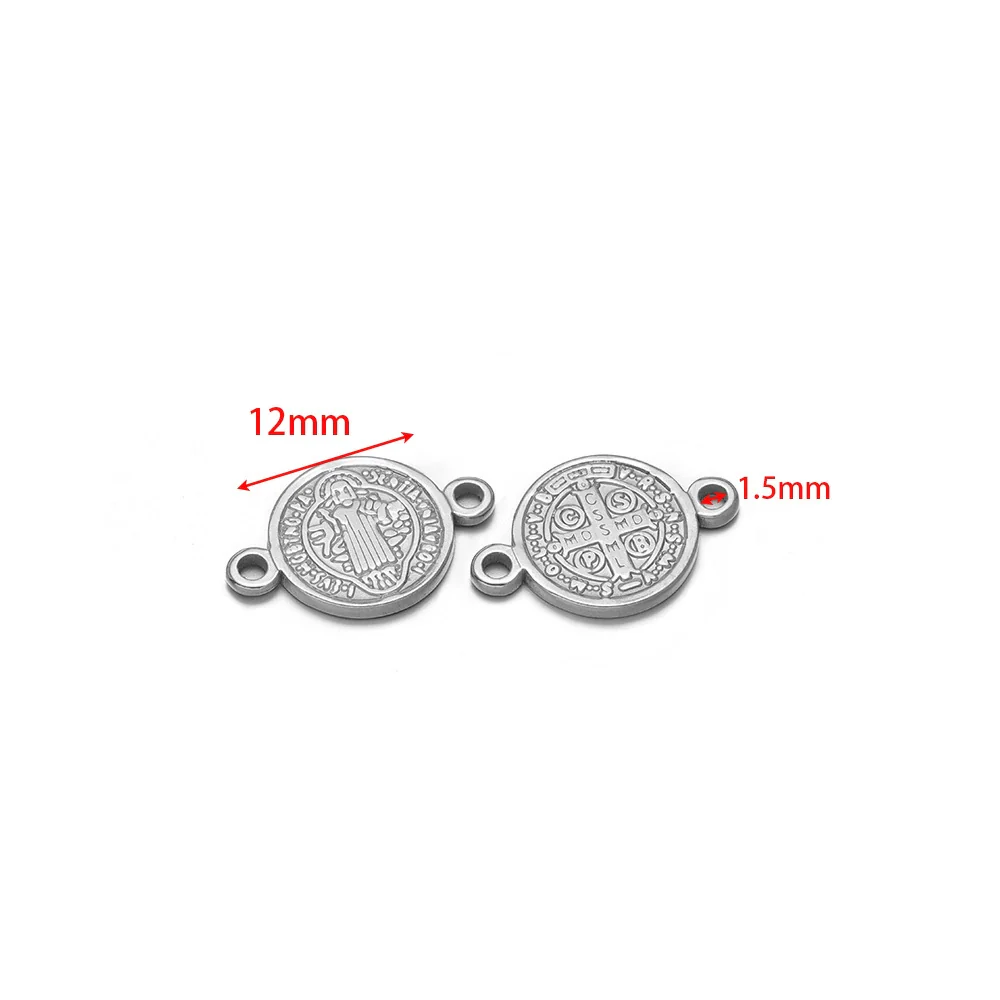 Stainless Steel Vintage Religious Double Hole Pendant Electroplated For Diy Bracelet Necklace Accessories - Image 11
