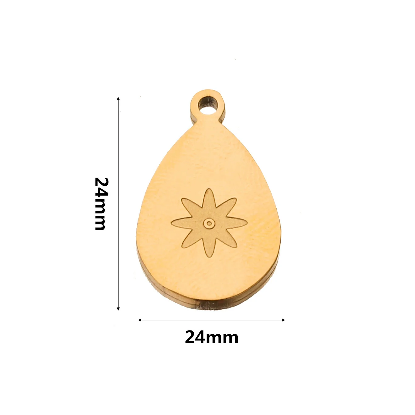 Stainless Steel Water Drop Bohemian Fish Pattern Electroplated Charm Pendant For Earrings And Necklace - Image 2