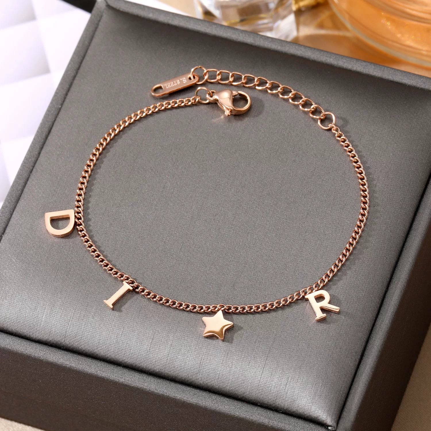 Stainless Steel Women's Anklet With Letters Pattern For Beach - Image 8