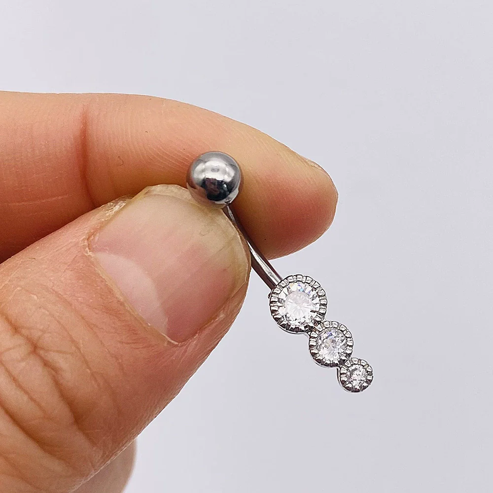 Stainless Steel Women's Body Piercing Jewelry Navel Ring With Heartshaped Butterfly Starshaped Leaves Pendant Alloy Inlaid Artificial And Semiprecious Stones Electroplated - Image 24
