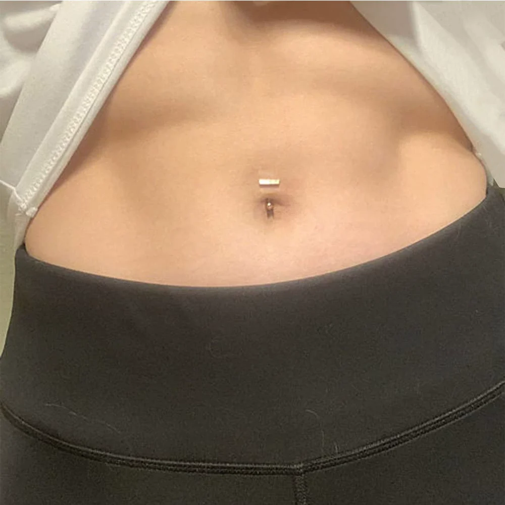 Stainless Steel Women's Body Piercing Jewelry Navel Ring With Heartshaped Butterfly Starshaped Leaves Pendant Alloy Inlaid Artificial And Semiprecious Stones Electroplated - Image 3