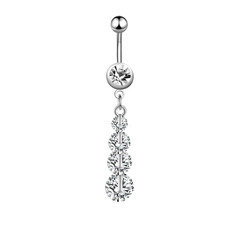 Stainless Steel Women's Body Piercing Jewelry Navel Ring With Heartshaped Butterfly Starshaped Leaves Pendant Alloy Inlaid Artificial And Semiprecious Stones Electroplated - Image 30