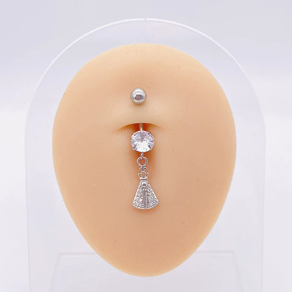 Stainless Steel Women's Body Piercing Jewelry Navel Ring With Heartshaped Butterfly Starshaped Leaves Pendant Alloy Inlaid Artificial And Semiprecious Stones Electroplated - Image 42