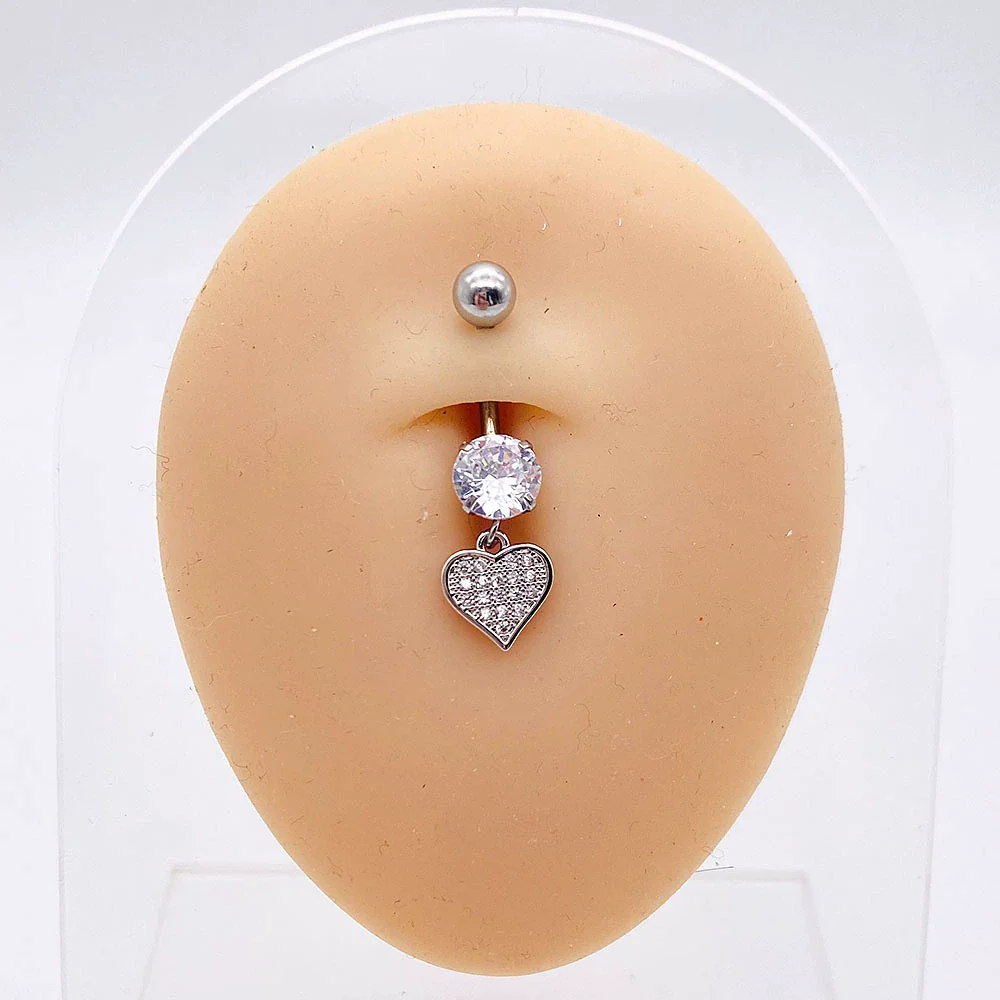 Stainless Steel Women's Body Piercing Jewelry Navel Ring With Heartshaped Butterfly Starshaped Leaves Pendant Alloy Inlaid Artificial And Semiprecious Stones Electroplated - Image 43