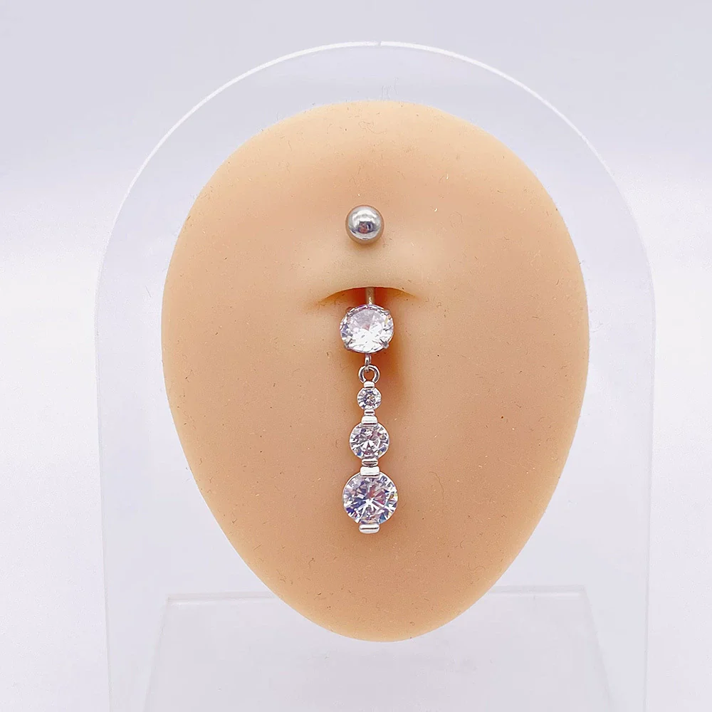 Stainless Steel Women's Body Piercing Jewelry Navel Ring With Heartshaped Butterfly Starshaped Leaves Pendant Alloy Inlaid Artificial And Semiprecious Stones Electroplated - Image 48