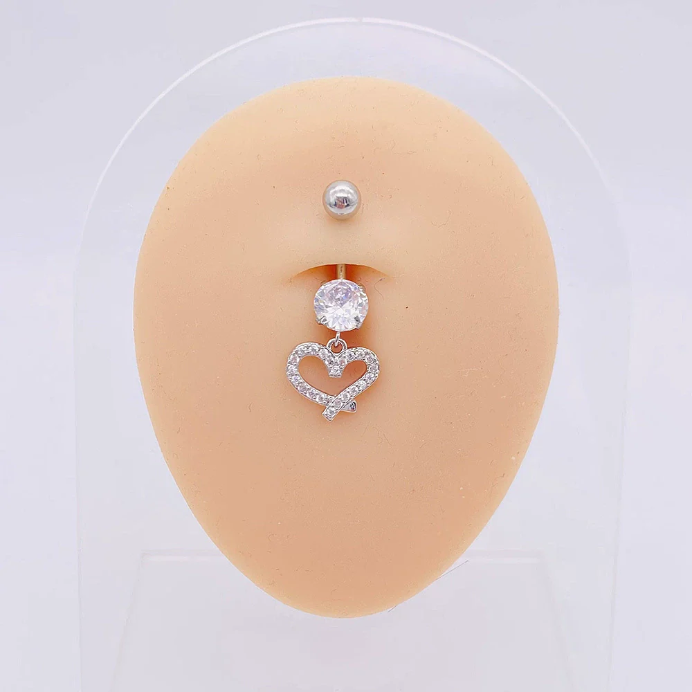 Stainless Steel Women's Body Piercing Jewelry Navel Ring With Heartshaped Butterfly Starshaped Leaves Pendant Alloy Inlaid Artificial And Semiprecious Stones Electroplated - Image 49