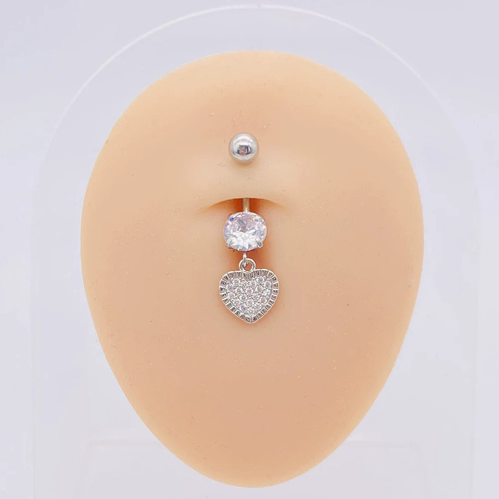 Stainless Steel Women's Body Piercing Jewelry Navel Ring With Heartshaped Butterfly Starshaped Leaves Pendant Alloy Inlaid Artificial And Semiprecious Stones Electroplated - Image 51