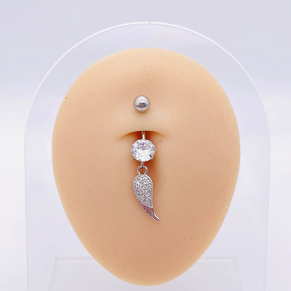 Stainless Steel Women's Body Piercing Jewelry Navel Ring With Heartshaped Butterfly Starshaped Leaves Pendant Alloy Inlaid Artificial And Semiprecious Stones Electroplated - Image 52