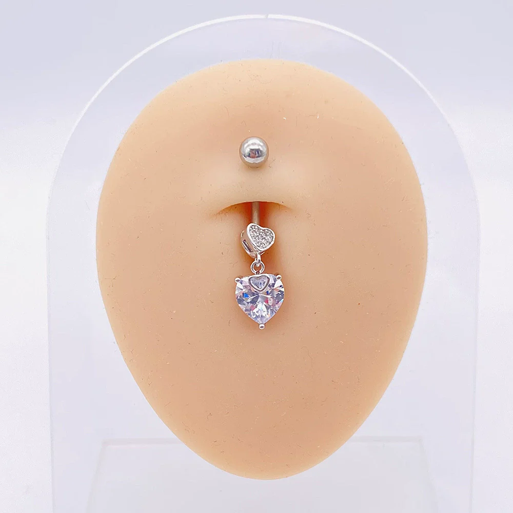 Stainless Steel Women's Body Piercing Jewelry Navel Ring With Heartshaped Butterfly Starshaped Leaves Pendant Alloy Inlaid Artificial And Semiprecious Stones Electroplated - Image 54