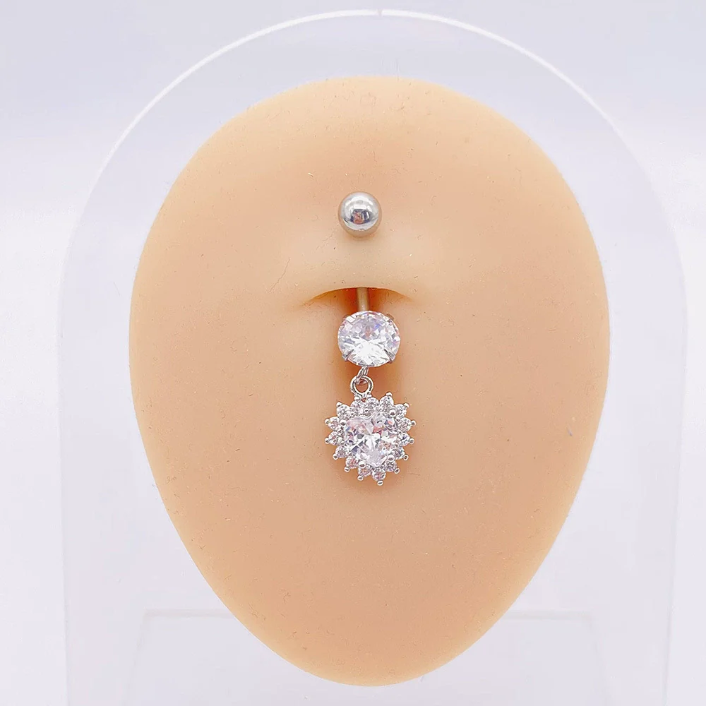 Stainless Steel Women's Body Piercing Jewelry Navel Ring With Heartshaped Butterfly Starshaped Leaves Pendant Alloy Inlaid Artificial And Semiprecious Stones Electroplated - Image 59