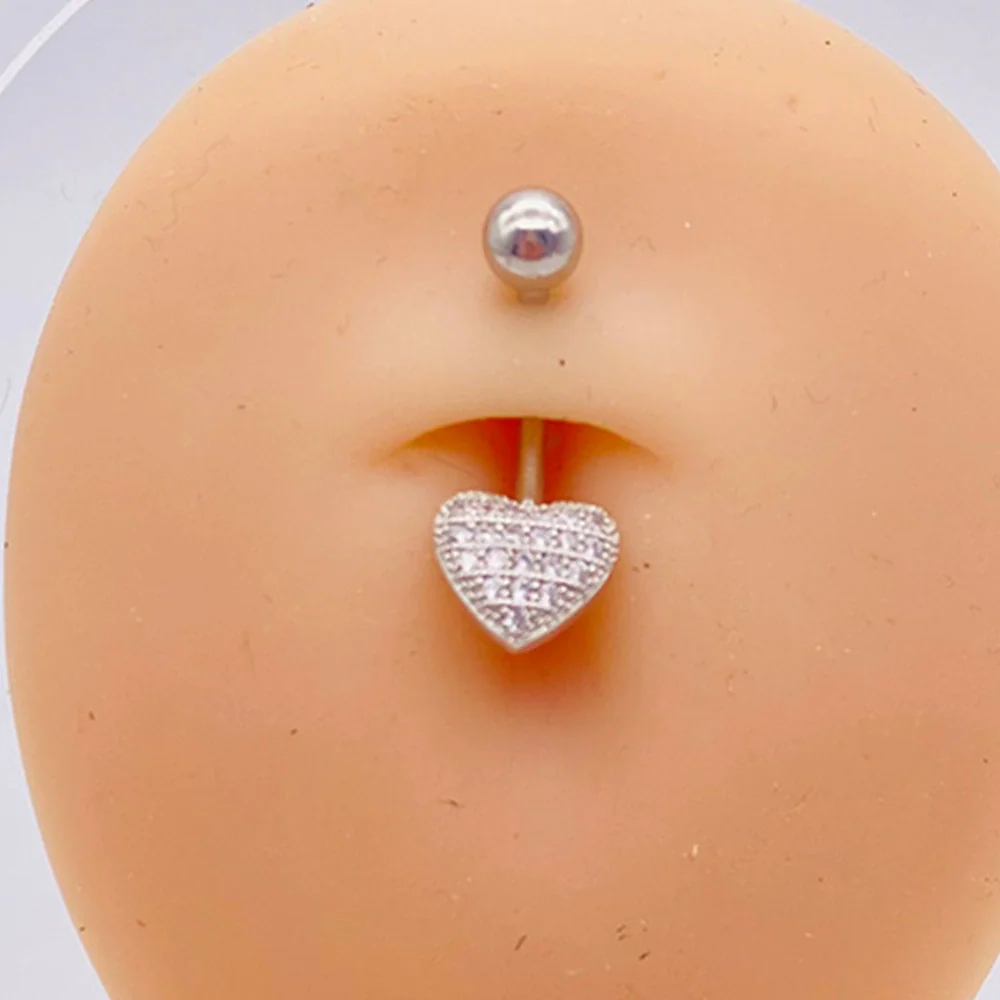 Stainless Steel Women's Body Piercing Jewelry Navel Ring With Heartshaped Butterfly Starshaped Leaves Pendant Alloy Inlaid Artificial And Semiprecious Stones Electroplated - Image 6