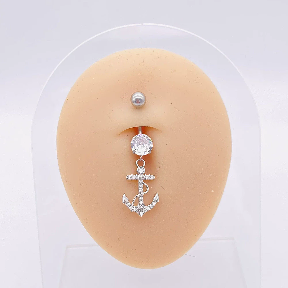 Stainless Steel Women's Body Piercing Jewelry Navel Ring With Heartshaped Butterfly Starshaped Leaves Pendant Alloy Inlaid Artificial And Semiprecious Stones Electroplated - Image 60