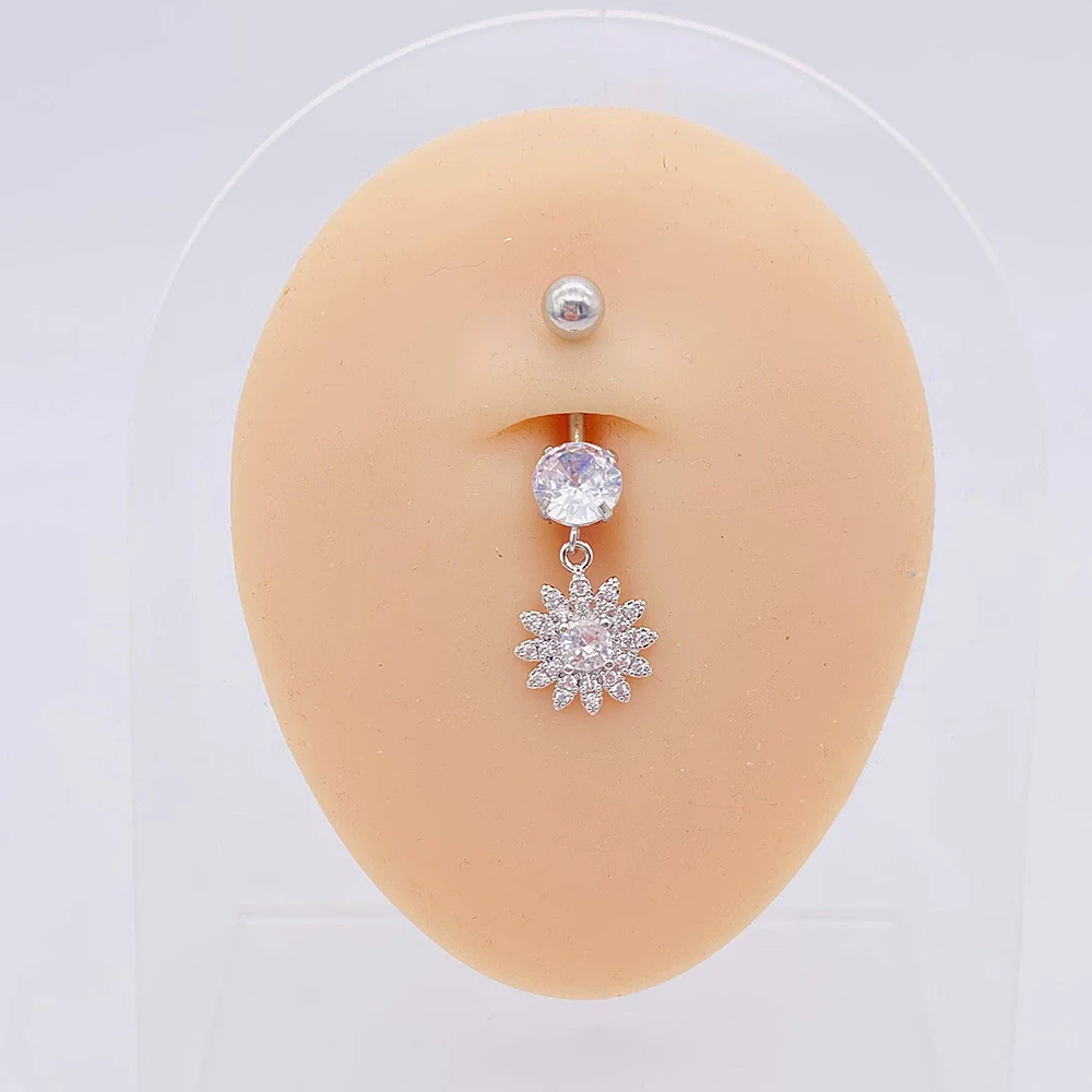 Stainless Steel Women's Body Piercing Jewelry Navel Ring With Heartshaped Butterfly Starshaped Leaves Pendant Alloy Inlaid Artificial And Semiprecious Stones Electroplated - Image 62