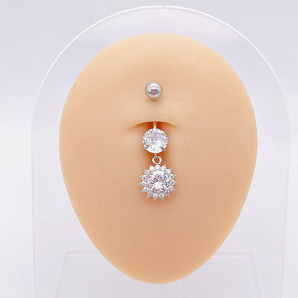 Stainless Steel Women's Body Piercing Jewelry Navel Ring With Heartshaped Butterfly Starshaped Leaves Pendant Alloy Inlaid Artificial And Semiprecious Stones Electroplated - Image 63
