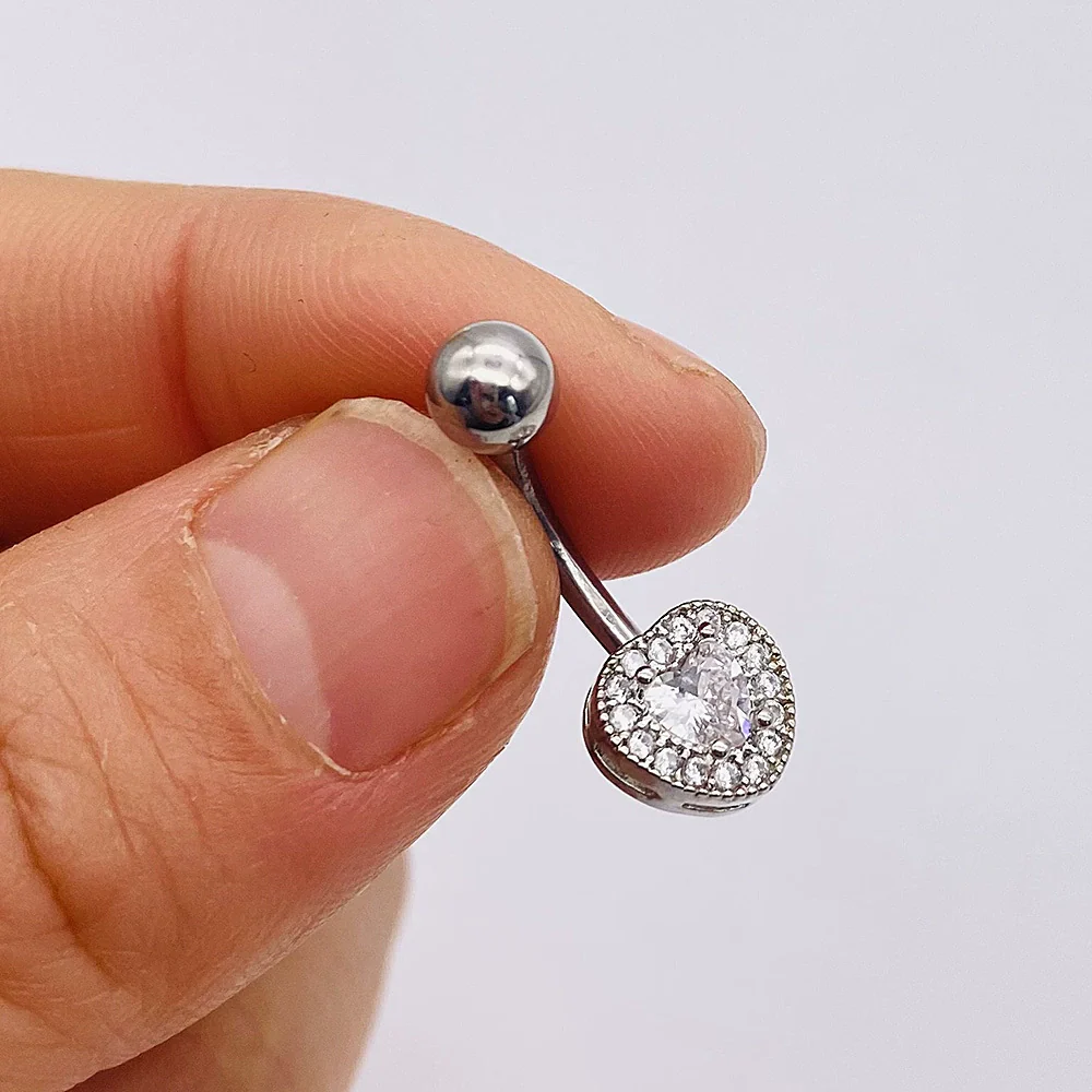 Stainless Steel Women's Body Piercing Jewelry Navel Ring With Heartshaped Butterfly Starshaped Leaves Pendant Alloy Inlaid Artificial And Semiprecious Stones Electroplated - Image 8