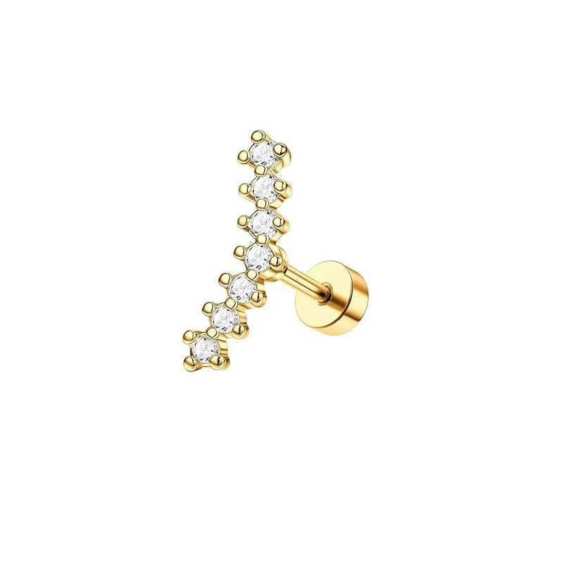 Stainless Steel Women's Star Shape Earrings With 14K Real Gold Plating - Image 10