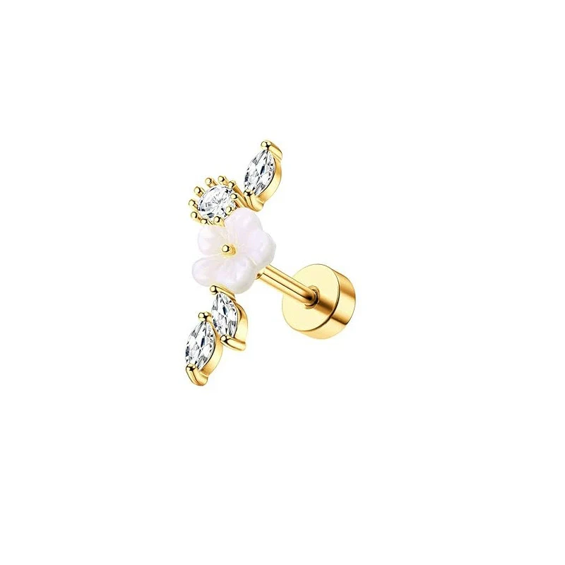Stainless Steel Women's Star Shape Earrings With 14K Real Gold Plating - Image 11