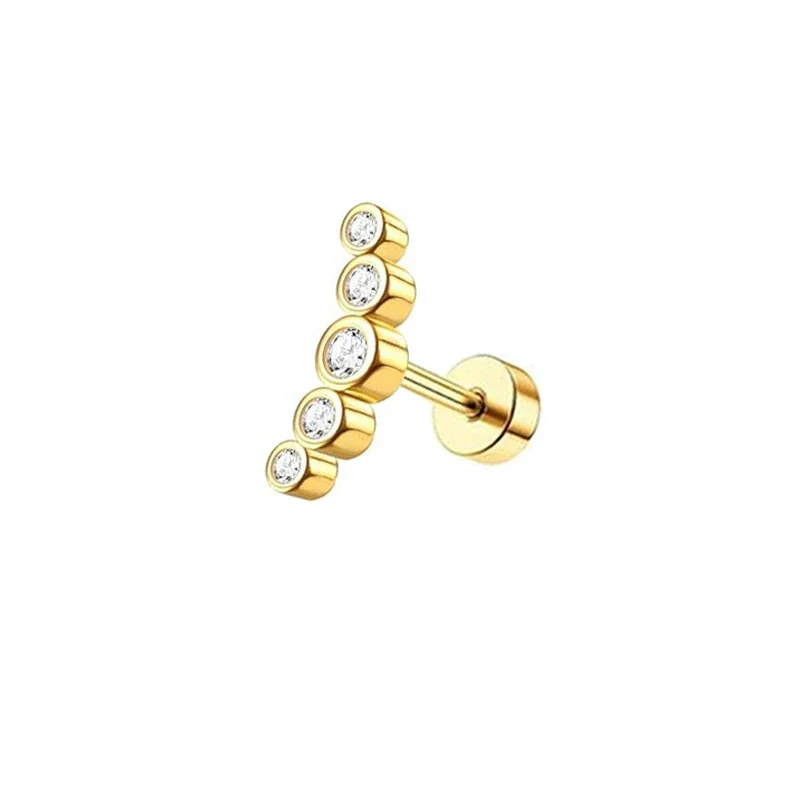 Stainless Steel Women's Star Shape Earrings With 14K Real Gold Plating - Image 13